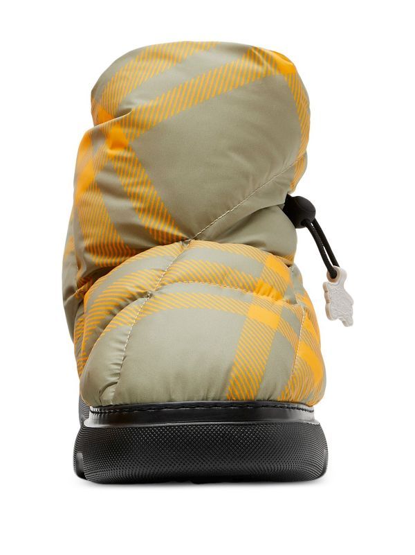 Luxury Burberry Check Pillow Padded Ankle Boots Neutrals