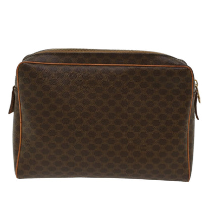 Luxury CELINE Macadam Canvas Clutch Bag PVC Leather Brown  48215