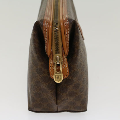 Luxury CELINE Macadam Canvas Pouch PVC Leather Brown  48216