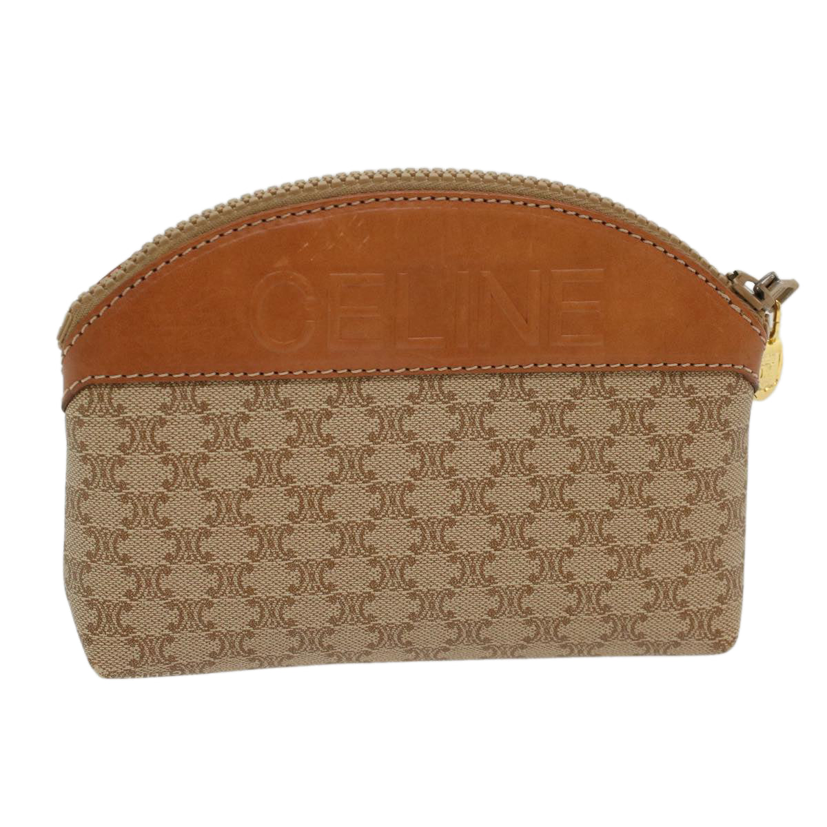 Luxury CELINE Macadam Canvas Pouch Beige  48224