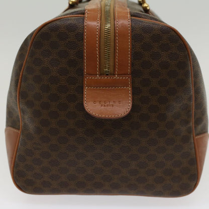 Luxury CELINE Macadam Canvas Boston Bag PVC Leather Brown  48230