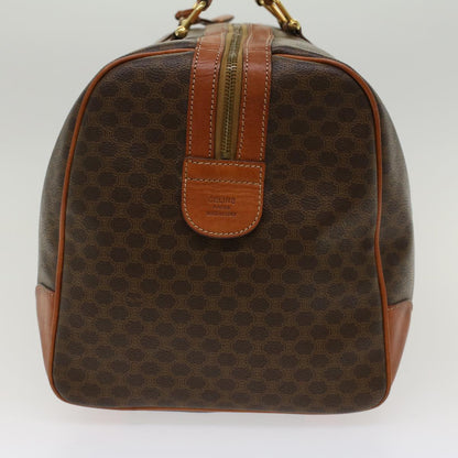 Luxury CELINE Macadam Canvas Boston Bag PVC Leather Brown  48316