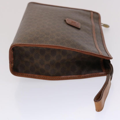 Luxury CELINE Macadam Canvas Clutch Bag PVC Leather Brown  48331