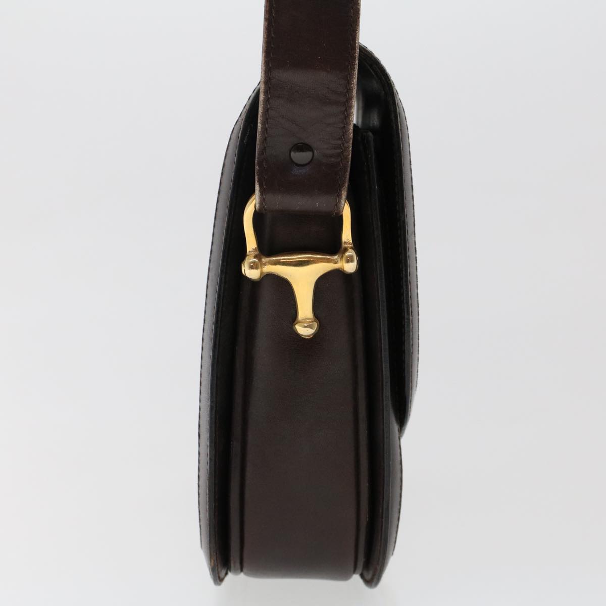 Luxury CELINE C Macadam Canvas Horse Carriage Shoulder Bag Beige Dark Brown  48460