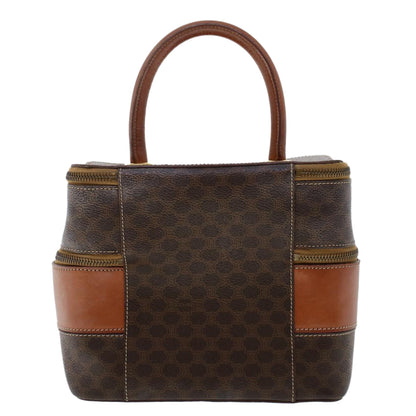 Luxury CELINE Macadam Canvas Vany Cosmetic Pouch PVC Leather Brown  48621