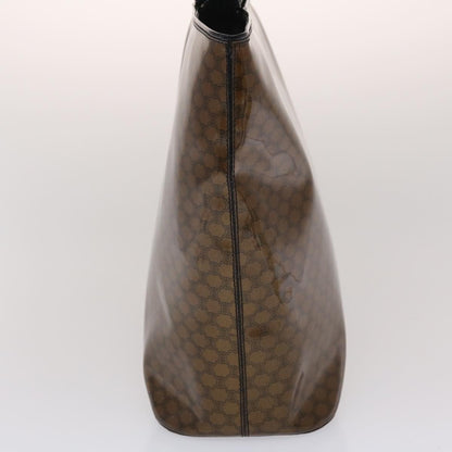 Luxury CELINE Macadam Canvas Hand Bag Enamel Brown Black  48889