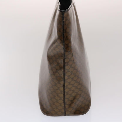 Luxury CELINE Macadam Canvas Hand Bag Enamel Brown Black  48889