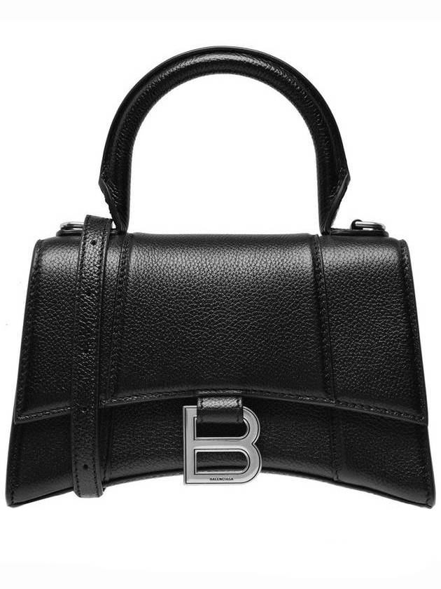 Luxury Balenciaga Trending 2025 Hourgrass Small Grained Calfskin Cross Bag Black