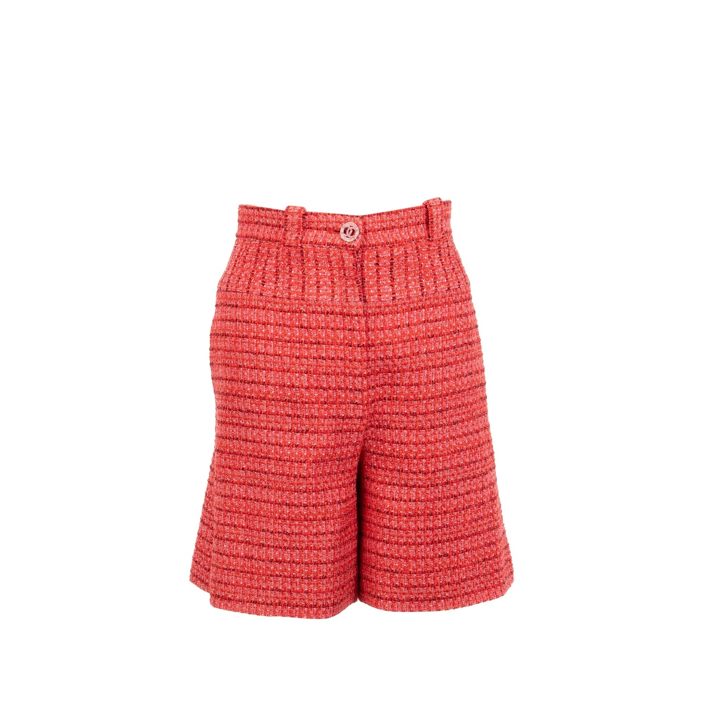 Chanel Size 34 20P Shorts Tweed Red/Ecru/Black
