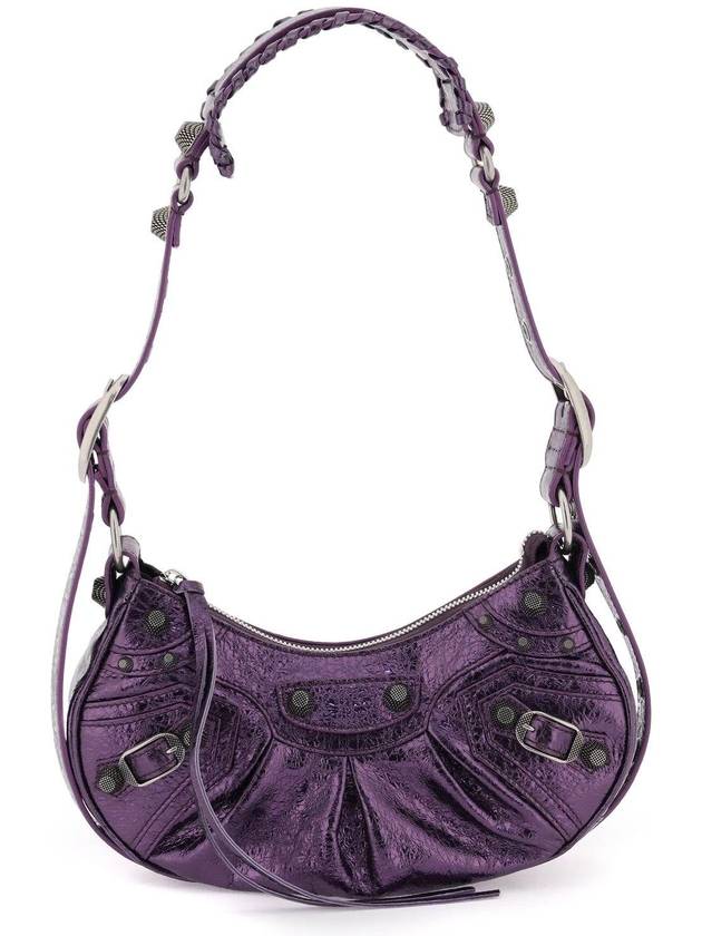 Luxury Balenciaga Trending 2025 Metallic Le Cagol XS Lambskin Shoulder Bag Purple