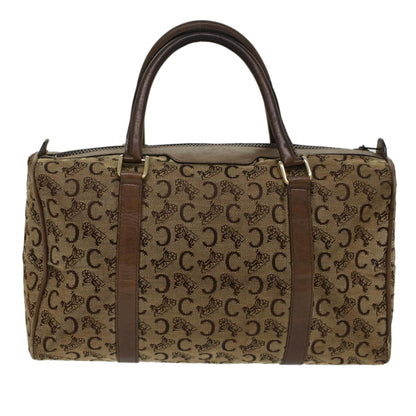 Luxury CELINE C Macadam Canvas Hand Bag Canvas Leather Brown Beige  49314