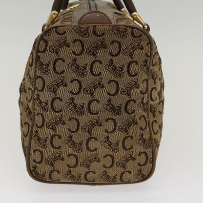 Luxury CELINE C Macadam Canvas Hand Bag Canvas Leather Brown Beige  49314