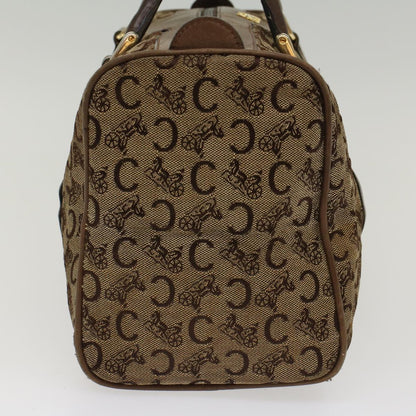 Luxury CELINE C Macadam Canvas Hand Bag Canvas Leather Brown Beige  49314
