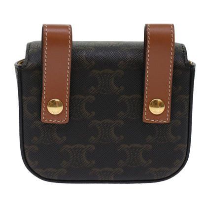 Luxury CELINE Mini Triomphe Belt Bag Pouch Triomphe Black  49435A