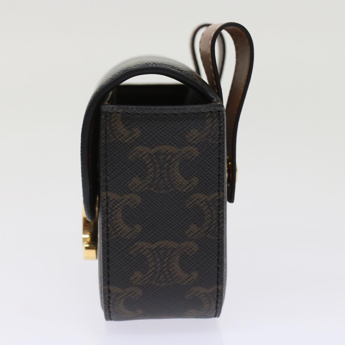 Luxury CELINE Mini Triomphe Belt Bag Pouch Triomphe Black  49435A