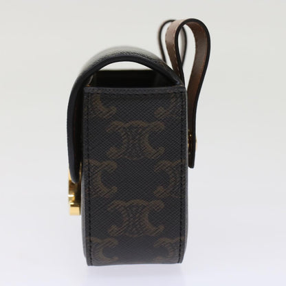 Luxury CELINE Mini Triomphe Belt Bag Pouch Triomphe Black  49435A