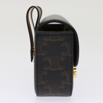 Luxury CELINE Mini Triomphe Belt Bag Pouch Triomphe Black  49435A