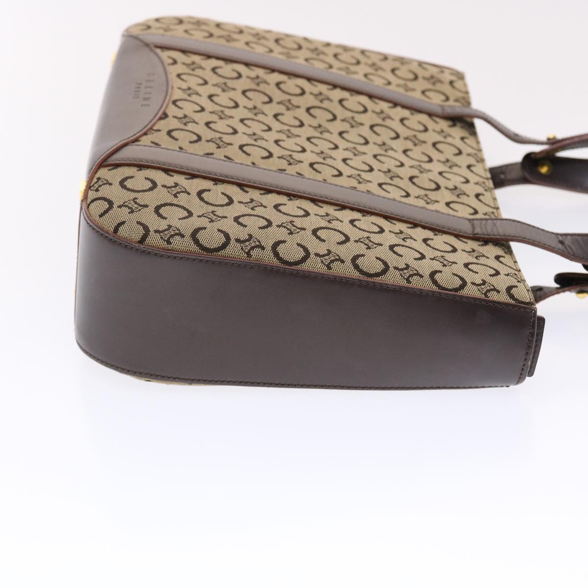 Luxury CELINE C Macadam Canvas Shoulder Bag Beige  49447