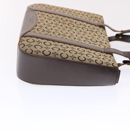 Luxury CELINE C Macadam Canvas Shoulder Bag Beige  49447