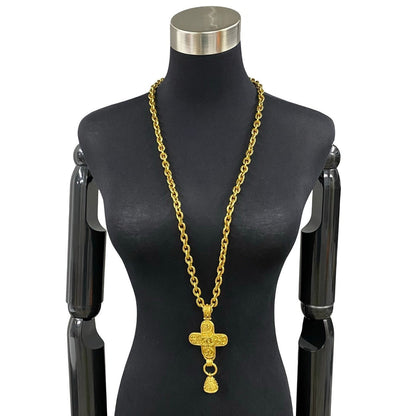 CHANEL Necklace Gold Plated gold Women