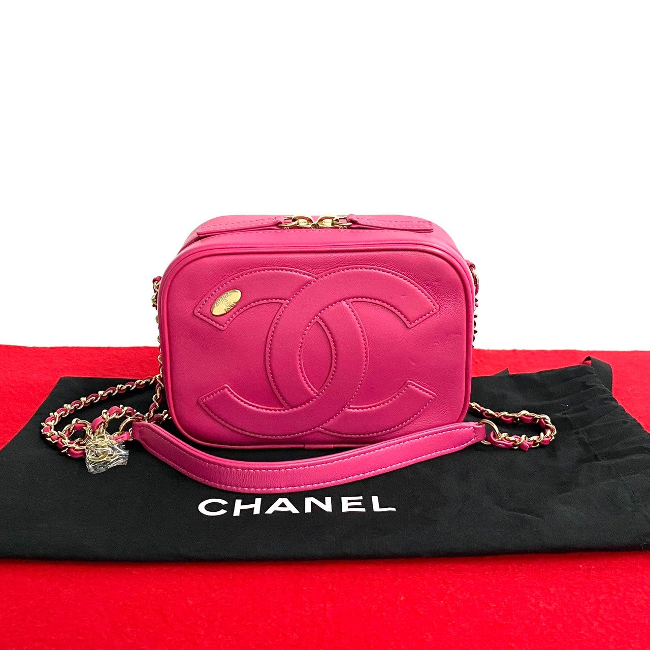 CHANEL Shoulder Bag leather pink COCO Mark Women