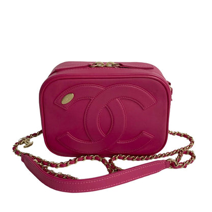 CHANEL Shoulder Bag leather pink COCO Mark Women