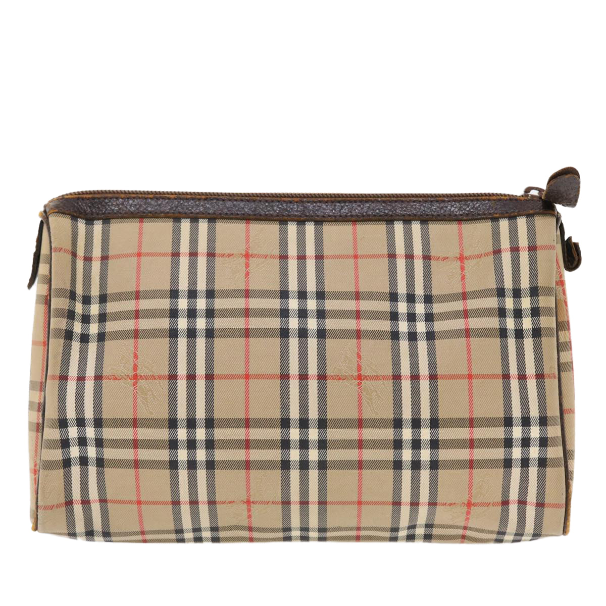 Luxury BurberrySs Nova Check Clutch Bag Canvas Leather Beige Brown Auth 49771