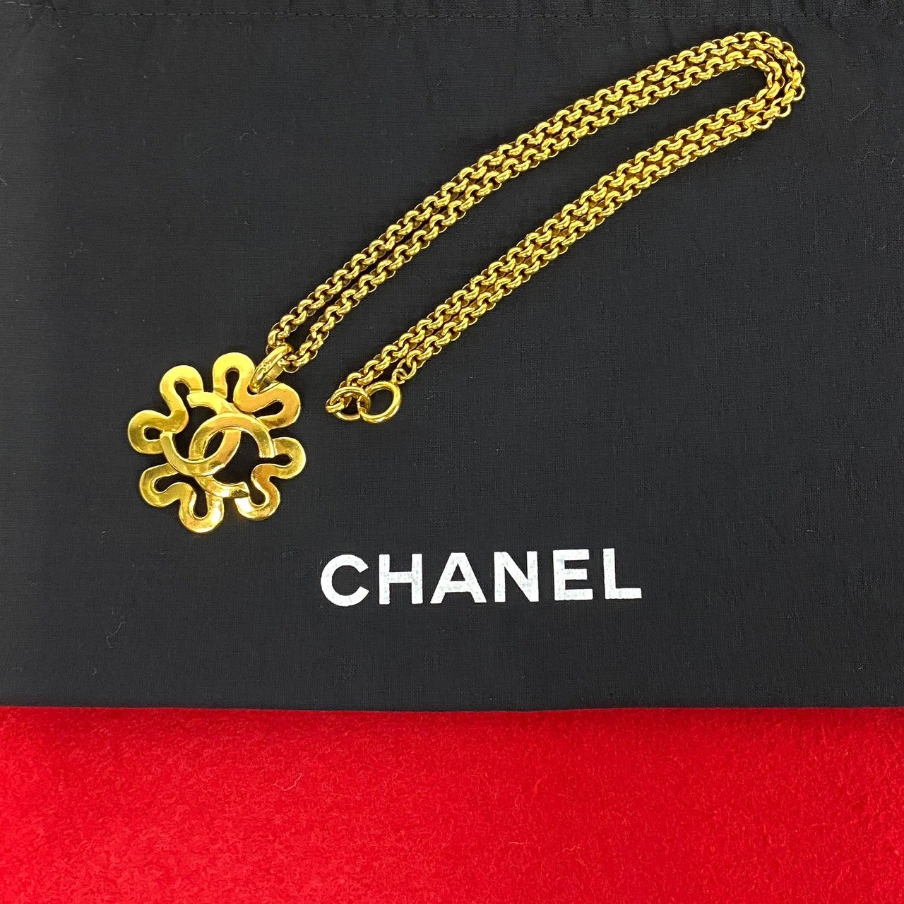 CHANEL Necklace Gold Plated gold COCO Mark Women