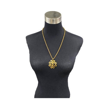 CHANEL Necklace Gold Plated gold COCO Mark Women