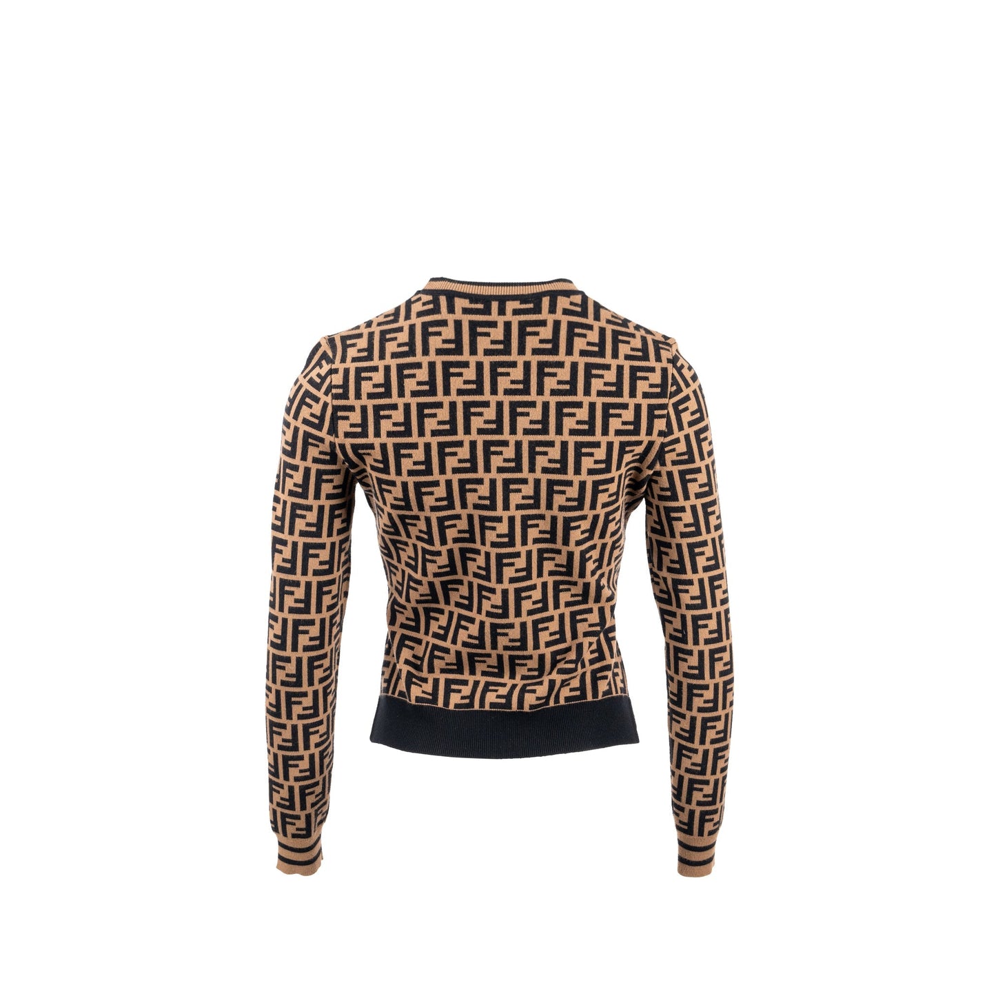 Fendi Size 36 Sweater Viscose/Polyester Brown/Black