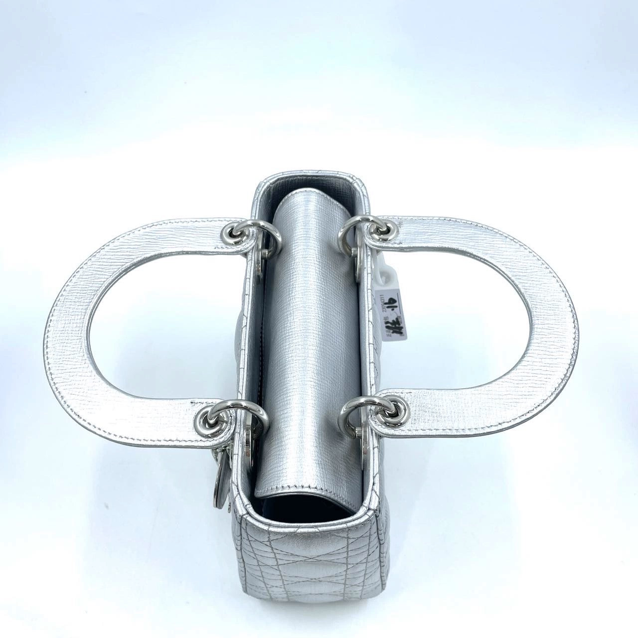 Lady Dior Small My Abcdior Silver Lambskin Leather 2016