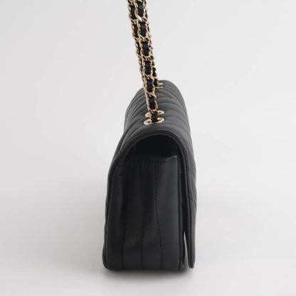 Chanel Classic Flap Rectangular Mini Chevron Quilted Calfskin Leather Black