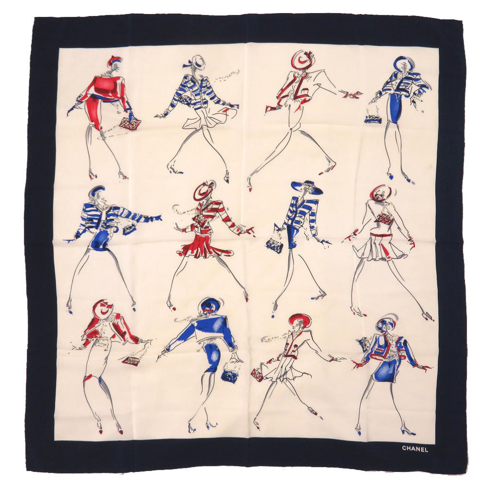 CHANEL scarf silk beige Coco Chanel Women