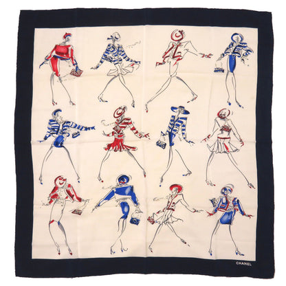 CHANEL scarf silk beige Coco Chanel Women