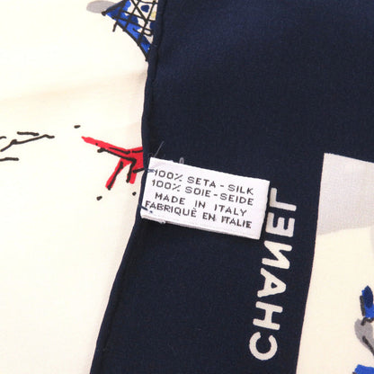 CHANEL scarf silk beige Coco Chanel Women