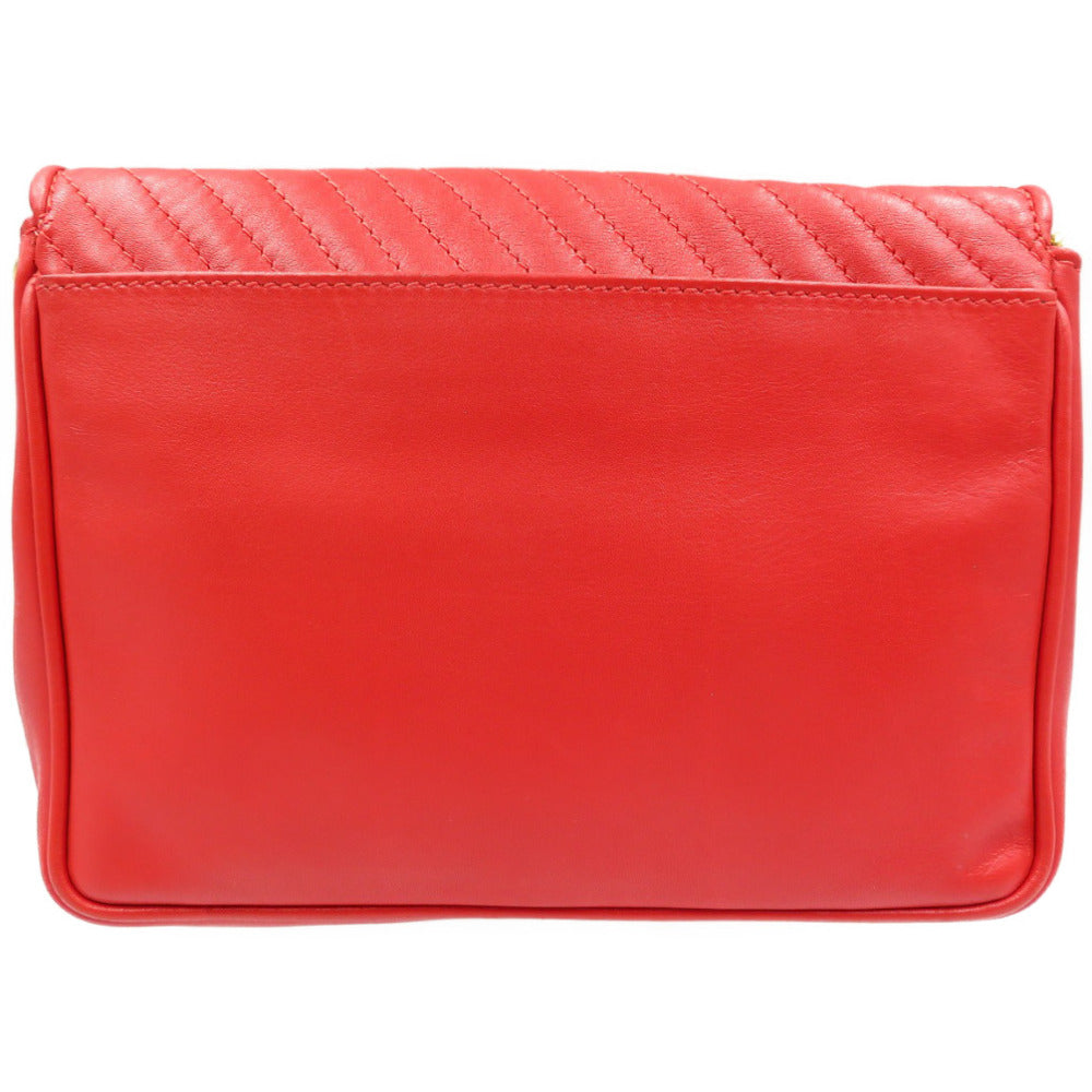 CELINE Shoulder Bag leather Red vintage Women