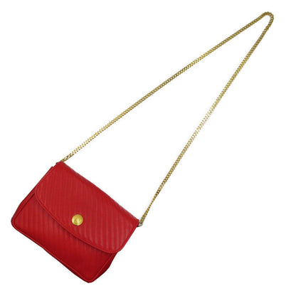 CELINE Shoulder Bag leather Red vintage Women