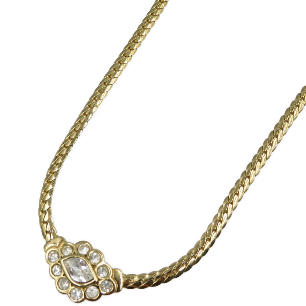 Christian Dior Necklace Metal, Rhinestone gold Women