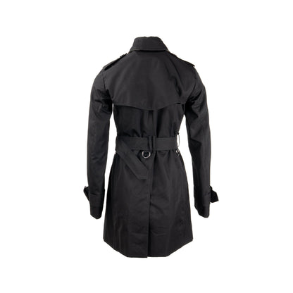 Burberry Size 34 Mid-length Kensington Heritage Trench Coat Ployester/Cotton Black