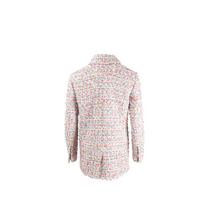 Chanel Size 38 23C Tweed Jacket Ecru/Pink/Blue/Green