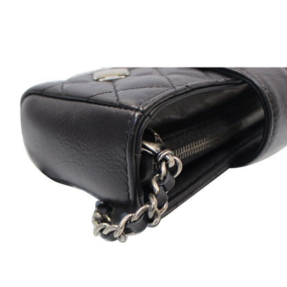 CHANEL Reissue Lucky Charm Quilted Leather Chain Crossbody Clutch Bag Black