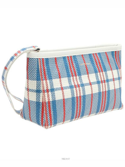 Luxury Balenciaga Trending 2025 Multi check printed gold lettering logo hand strap Babes pouch clutch