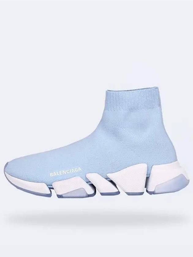 Luxury Balenciaga Trending 2025 Speedrunner Knit High Top Sneakers Blue