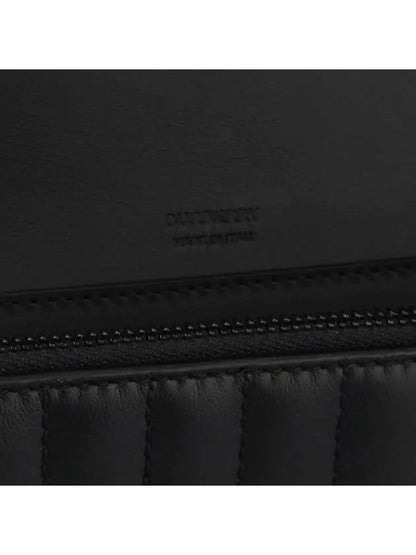 Luxury Burberry WoMen's Lola Detachable Strap Quilted Leather Long Wallet Black