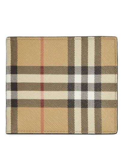 Luxury Burberry Vintage Check Half Wallet Beige