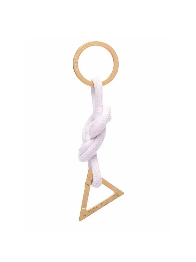 Luxury Bottega Veneta Triangle Nappa Key Holder White