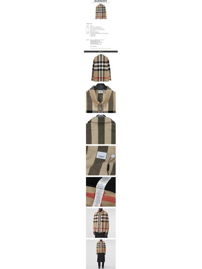 Luxury Burberry ExaGGerated Check Wool Cotton Overshirt Jacket Archive Beige