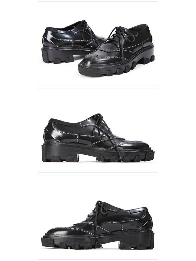 Luxury Balenciaga Trending 2025 Topstitched Leather Derby Black