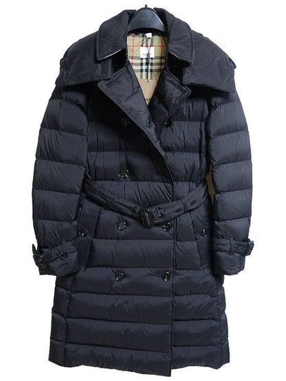 Luxury Burberry WoMen's Double Breasted Hooded Padded Black