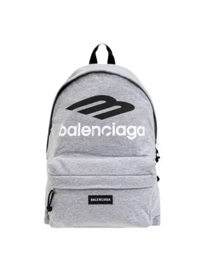 Luxury Balenciaga Trending 2025 Explorer Logo Backpack Grey